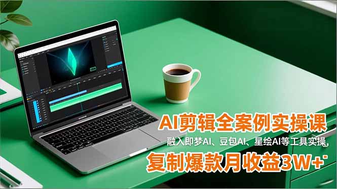AI剪辑全案例实操课，融入即梦AI、豆包AI、星绘AI等工具实操，复制爆款月收益3W+-伯乐项目网