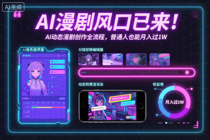 AI漫剧风口已来！AI动态漫剧创作全流程，普通人也能月入过1W-伯乐项目网