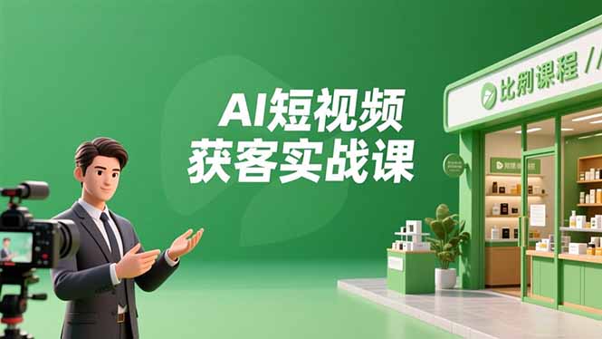 AI短视频获客实战课,数字人创作、实体行业应用、精准引流,30天获取客源月入6万+-伯乐项目网