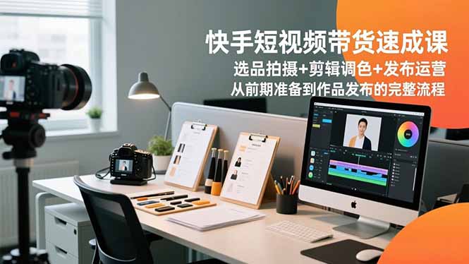 快手短视频带货速成课,选品拍摄+剪辑调色+发布运营,从前期准备到作品发布的完整流程-伯乐项目网