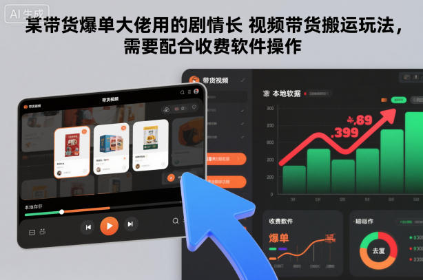 某带货爆单大佬用的剧情长视频带货搬运玩法，需要配合收费软件操作-伯乐项目网