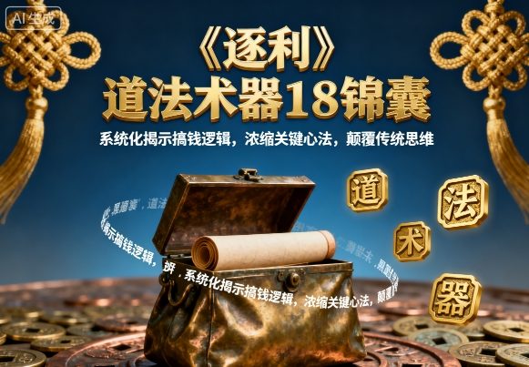 《逐利》道法术器18锦囊，系统化揭示搞钱逻辑，浓缩关键心法，颠覆传统思维(更新)-伯乐项目网