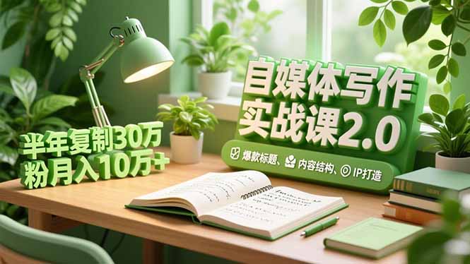 自媒体写作实战课2.0,爆款标题、内容结构、IP打造,半年复制30万粉月入10万+-伯乐项目网