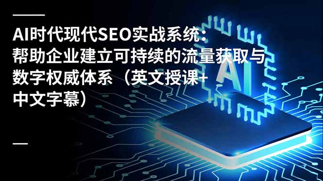 AI时代现代SEO实战系统:帮助企业建立可持续的流量获取与数字权威体系(英文授课+中文字幕-伯乐项目网