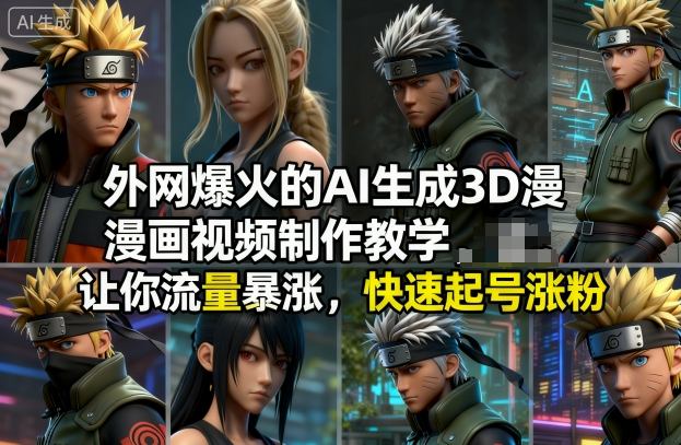 外网爆火的AI生成3D漫画视频制作教学,让你流量暴涨,快速起号涨粉!-伯乐项目网