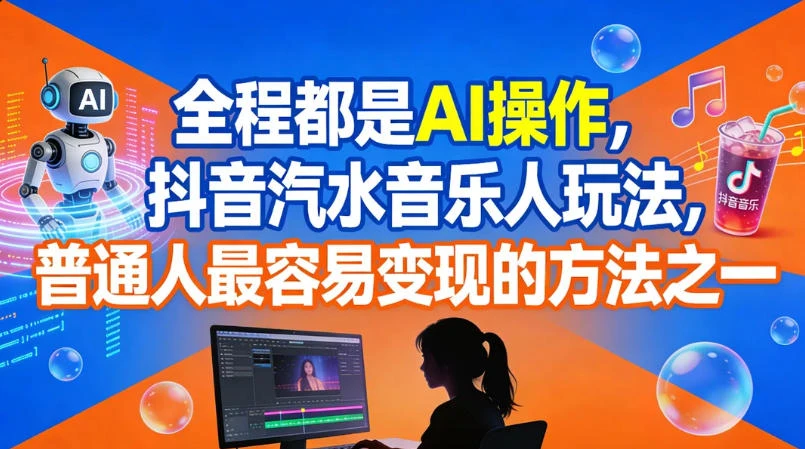 全程都是 AI 操作,抖音汽水音乐人玩法,普通人最容易变现的方法之一-伯乐项目网