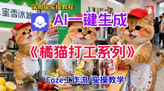 Coze扣子工作流一键生成胖橘猫打工短视频,保姆级实操搭建教学-伯乐项目网