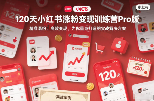 120天小红书涨粉变现训练营Pro版,精准涨粉,高效变现,为你量身打造的实战解决方案-伯乐项目网